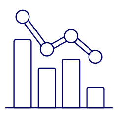 Decreasing Line Bar Chart Illustration from UX Line Set