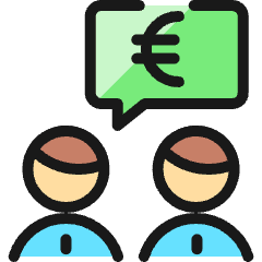 Business Deal Men Cash 1 Euro Icon from Ultimate Colors Set