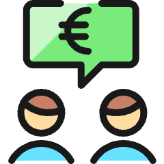 Business Deal Men Cash Euro Icon from Ultimate Colors Set