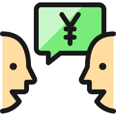 Business Deal Negotiate Yen Yuan Icon from Ultimate Colors Set