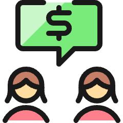 Business Deal Women Cash Icon from Ultimate Colors Set