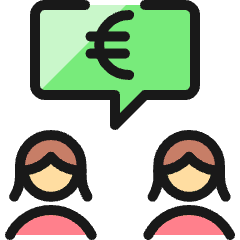 Business Deal Women Cash Euro Icon from Ultimate Colors Set