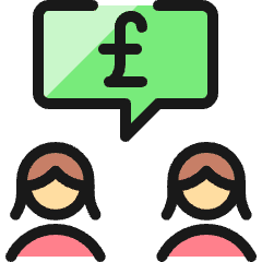 Business Deal Women Cash Pound Icon from Ultimate Colors Set