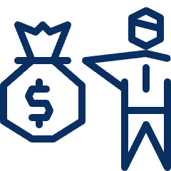 Business Cash Bag User Icon from Cyber Line Set