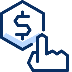 Business Click Coin Icon from Cyber Duotone Set