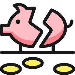 Business Piggy Bank Broken Icon from Ultimate Colors Set