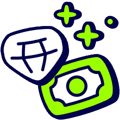 Diamond And Money Icon from Stickies Duo Set