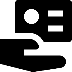 Business Card Handling Icon from Nova Solid Set