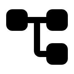 Account Tree Fill Icon from Rounded Fill - Streamline Material Set