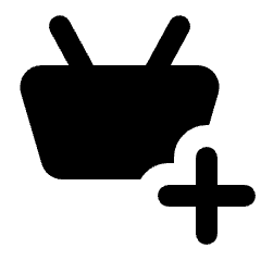 Add Shopping Basket Alt Fill Icon from Rounded Fill - Streamline Material Set