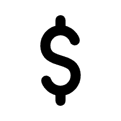 Attach Money Icon from Rounded Line - Material Pro Set