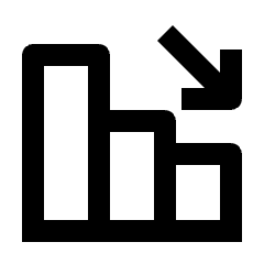 Bar Chart Decrease Icon from Outlined Line - Streamline Material Set