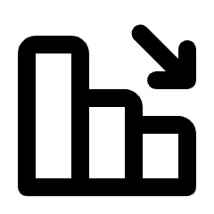 Bar Chart Decrease Icon from Rounded Line - Material Pro Set