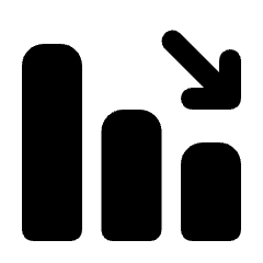 Bar Chart Decrease Fill Icon from Rounded Fill - Streamline Material Set