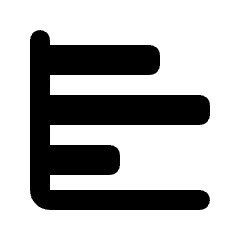 Bar Chart Horizontal Icon from Rounded Line - Material Pro Set