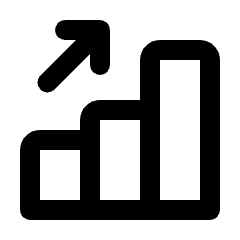 Bar Chart Increase Icon from Rounded Line - Material Pro Set