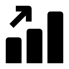 Bar Chart Increase Fill Icon from Outlined Fill - Streamline Material Set