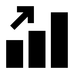 Bar Chart Increase Fill Icon from Sharp Fill - Material Pro Set