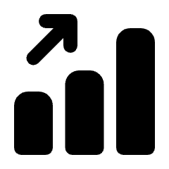 Bar Chart Increase Fill Icon from Rounded Fill - Streamline Material Set