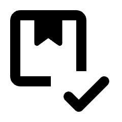Box Approved Icon from Rounded Line - Streamline Material Set