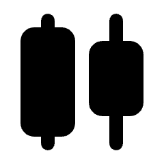 Candlestick Chart Fill Icon from Rounded Fill - Material Pro Set