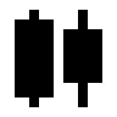 Candlestick Chart Fill Icon from Sharp Fill - Material Pro Set