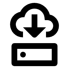 Cloud Server Download Icon from Outlined Line - Streamline Material Set