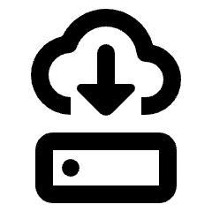 Cloud Server Download Icon from Rounded Line - Material Pro Set