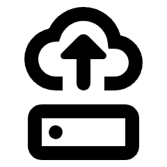 Cloud Server Upload Icon from Rounded Line - Streamline Material Set