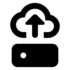 Cloud Server Upload Fill Icon from Rounded Fill - Material Pro Set