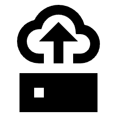 Cloud Server Upload Fill Icon from Sharp Fill - Material Pro Set