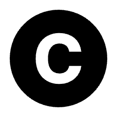 Copyright Fill Icon from Outlined Fill - Streamline Material Set