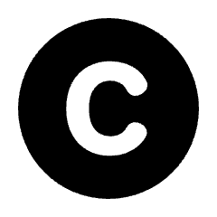 Copyright Fill Icon from Rounded Fill - Streamline Material Set
