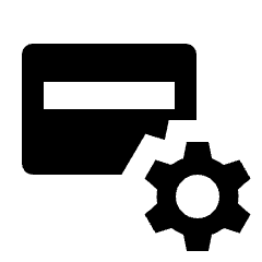 Credit Card Gear Fill Icon from Outlined Fill - Streamline Material Set