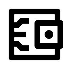 Crypto Wallet Icon from Outlined Line - Streamline Material Set