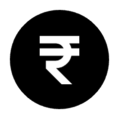 Currency Rupee Circle Fill Icon from Sharp Fill - Streamline Material Set
