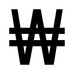 Currency Won Fill Icon from Sharp Fill - Material Pro Set