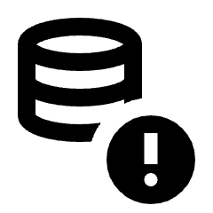 Database Alert Icon from Outlined Line - Streamline Material Set