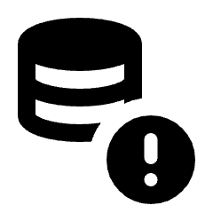 Database Alert Fill Icon from Rounded Fill - Streamline Material Set