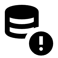 Database Alert Fill Icon from Sharp Fill - Material Pro Set