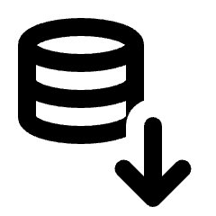 Database Download Icon from Rounded Line - Streamline Material Set
