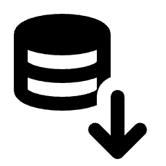 Database Download Fill Icon from Rounded Fill - Streamline Material Set