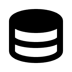 Database Fill Icon from Rounded Fill - Streamline Material Set