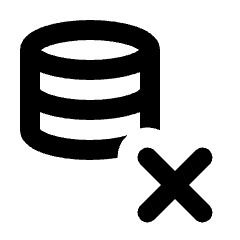 Database Remove Icon from Rounded Line - Streamline Material Set