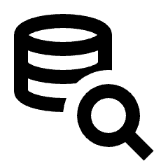 Database Search Icon from Outlined Line - Streamline Material Set