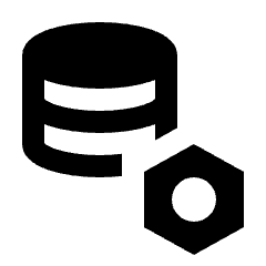 Database Setting Bolt Fill Icon from Sharp Fill - Streamline Material Set