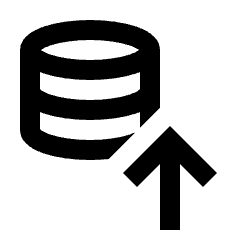 Database Upload Icon from Sharp Line - Material Pro Set