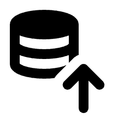 Database Upload Fill Icon from Rounded Fill - Streamline Material Set