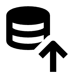 Database Upload Fill Icon from Outlined Fill - Streamline Material Set