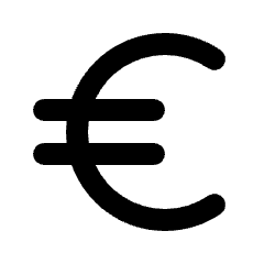 Euro Fill Icon from Rounded Fill - Streamline Material Set